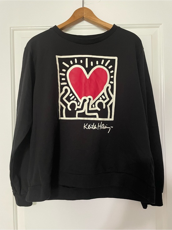keith haring Other - Keith Haring Sweatshirt Men Medium Black Pop Art Heart Graphic Crewneck Pullover